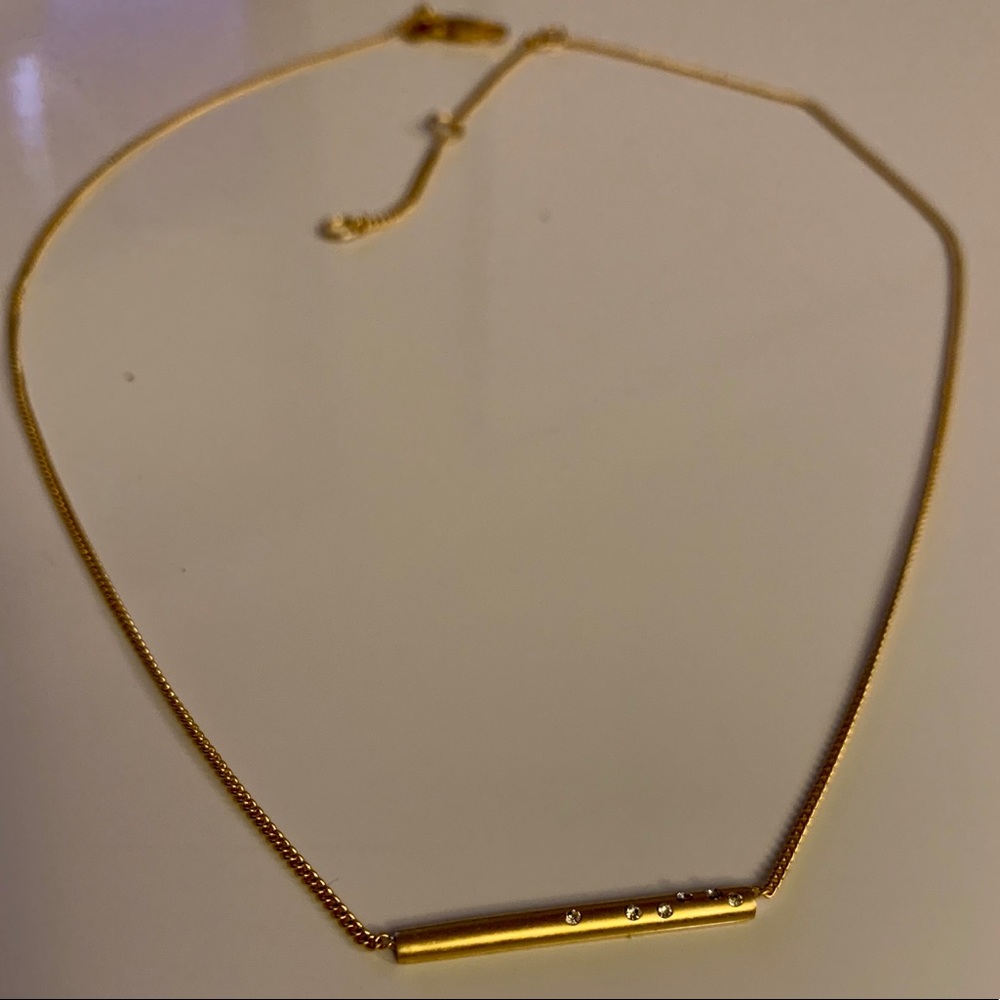 MADEWELL Pave crystal Bar Pendant Necklace - Picture 8 of 8